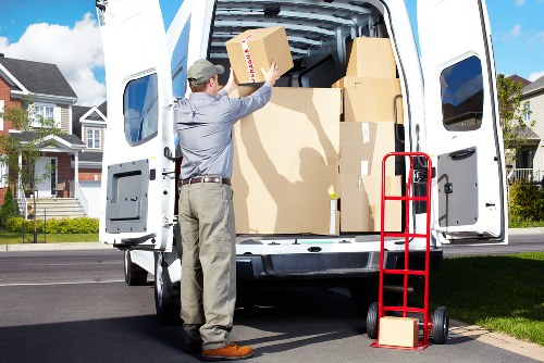 Boxes and furniture arranged for a smooth house move in Enfieldtown