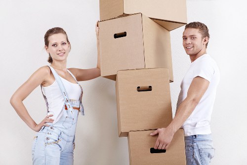 Packed boxes and home contents ready for removal in Enfieldtown